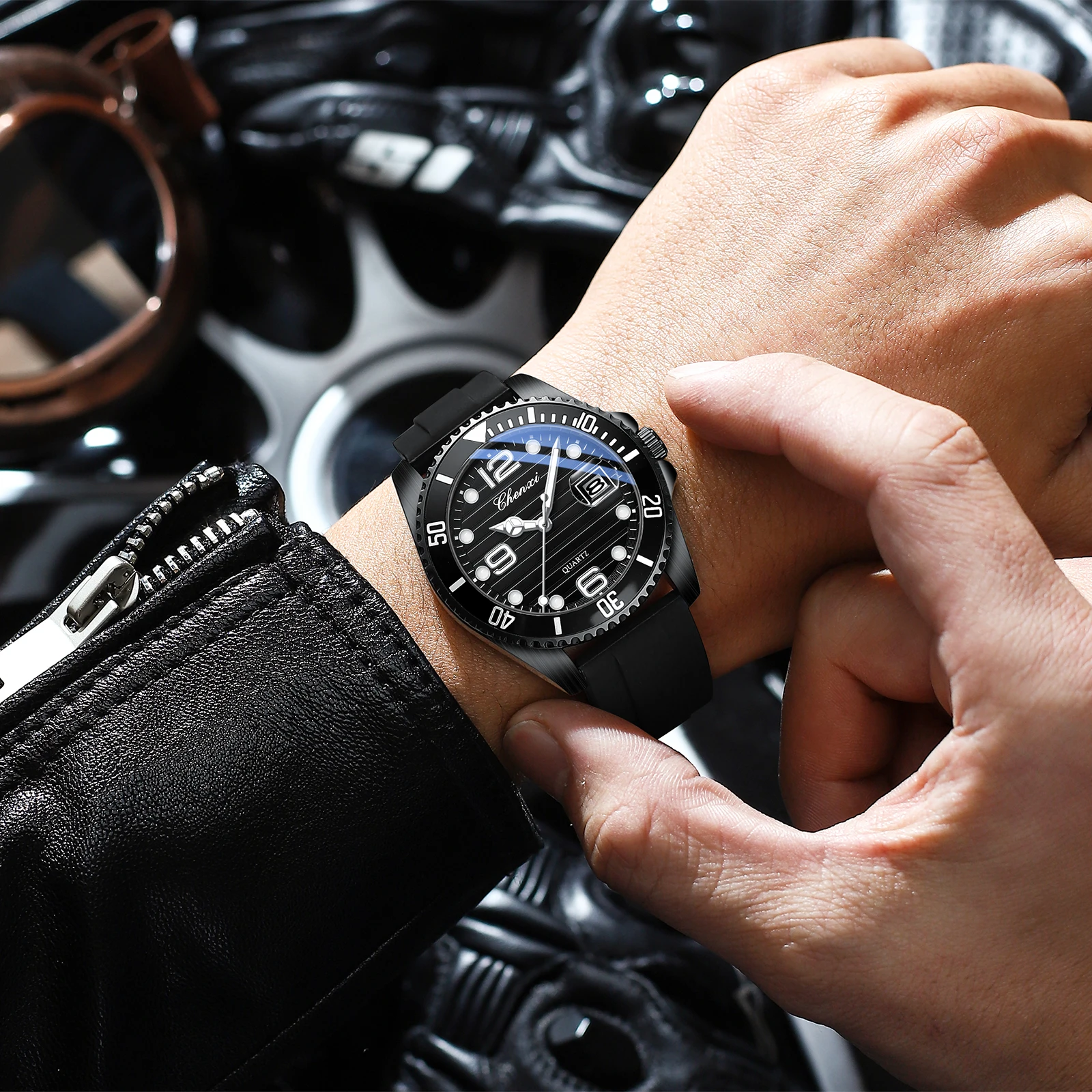CHENXI Sports Watch For Men Waterproof Luminous Hands Calendar Quartz Watches High Quality Casual Silicone Wristwatch Clock Man