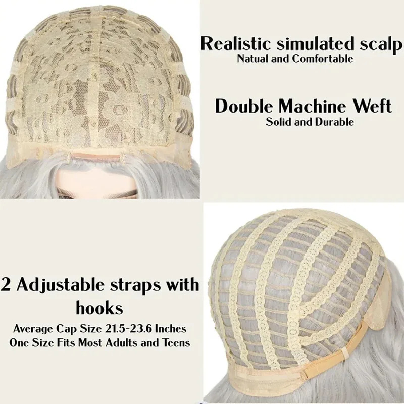 HAIRJOY ??합성 머리 코스프레 가발 실버 긴 땋은 머리 의상 코스프레 여왕 로리타 가발 여성용