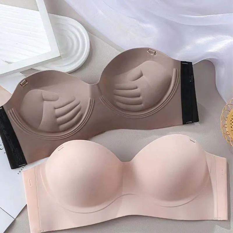 Roseheart New for Women Blue coffee Wireless Female Bras Push Up Padded Wire Free Padded Cup A B Underwear One-Piece Bra