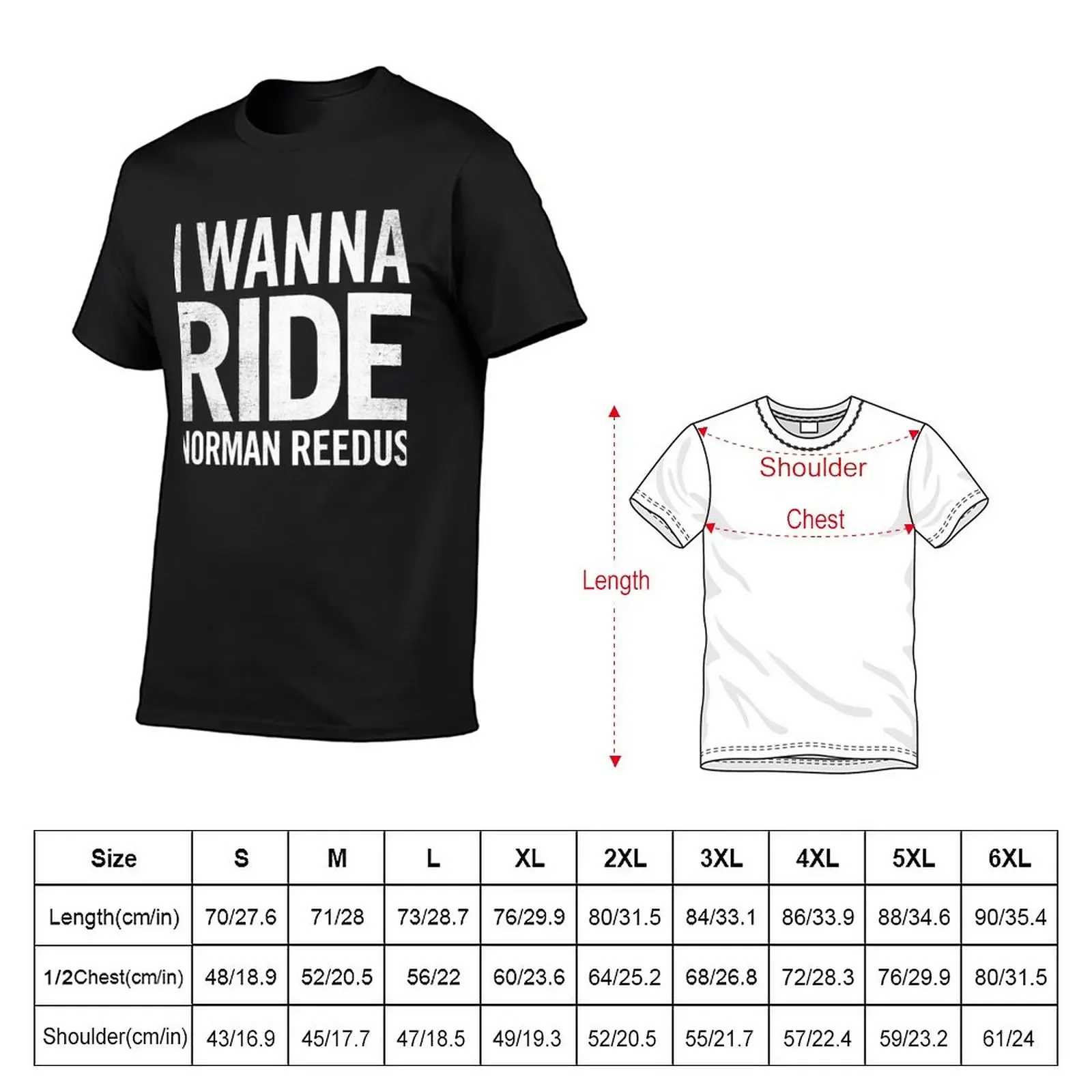 I WANNA RIDE Norman Reedus 남성용 티셔츠, 그래픽 상의, 일반 흰색 티셔츠, 여름