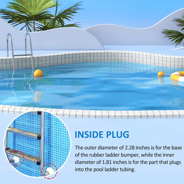 Pool Ladder Pad 2-Pack White Pool Ladder Bumpers For Inground