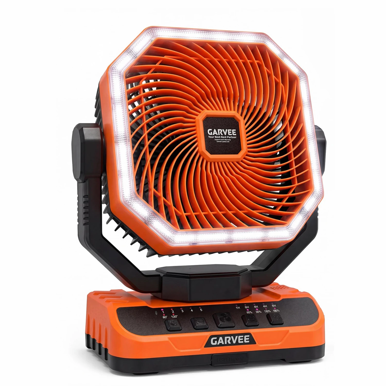 Portable Camping Fan 40000mAh Rechargeable Battery Powered Fan With Remote Timer LED Light 5 Speeds For Tent Travel Car Outdoor 1