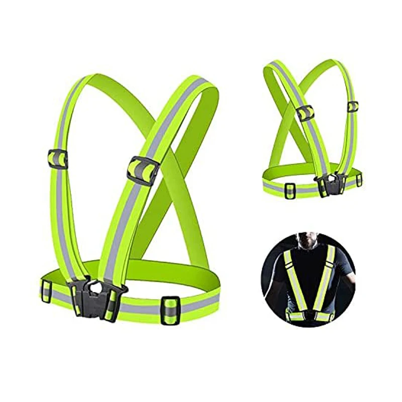 

Reflective Vest Unisex High Visibility Adjustable Safety Vests Elastic Strip Security Traffic Night Working Running Cycling Vest