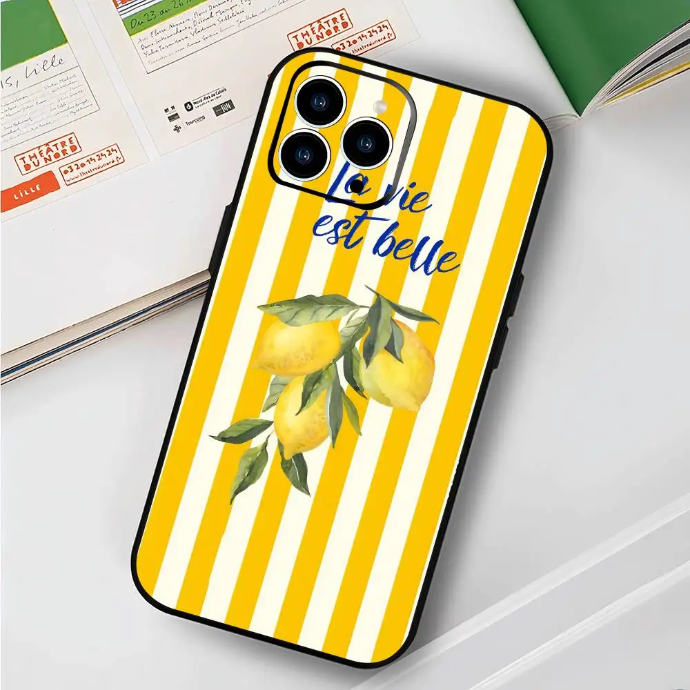 Summer Fruit Lemon Shockproof Silicone Phone Case Cover