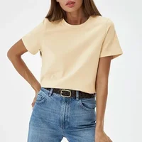 Loose Casual round Neck Short Sleeve T-Shirt Women's Summer New Style Wish Cotton Material Comfortable Breathable Top