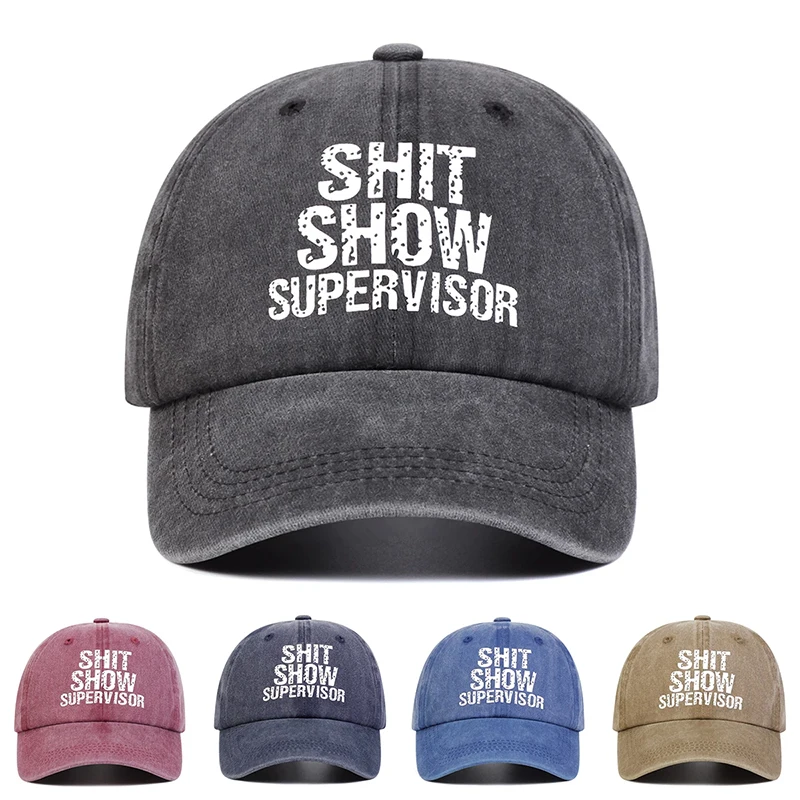 Unisex SHIT SHOW SUPERVISOR Print Baseball Caps Adjustable Casual Sunscreen