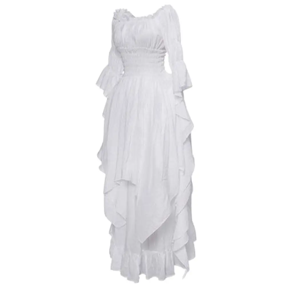 

Женский нарядный костюм вампира, элегантное винтажное Королевское Платье без бретелек с длинным рукавом для костюмированной вечеринки в европейском средневековом стиле на Хэллоуин