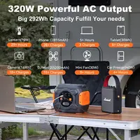 FF Flashfish 230V Portable Solar Power Station 320W 292WH Emergency Solar Generator Battery Pack Charger Power Bank Supply RV 2