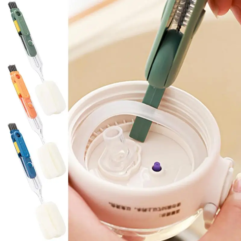 

Cup Cleaning Brush Multi-Purpose Milk Bottle Cleaning Brush Reusable Glass Cleaning Tools With Soft Hard Bristles For Cup Bottle