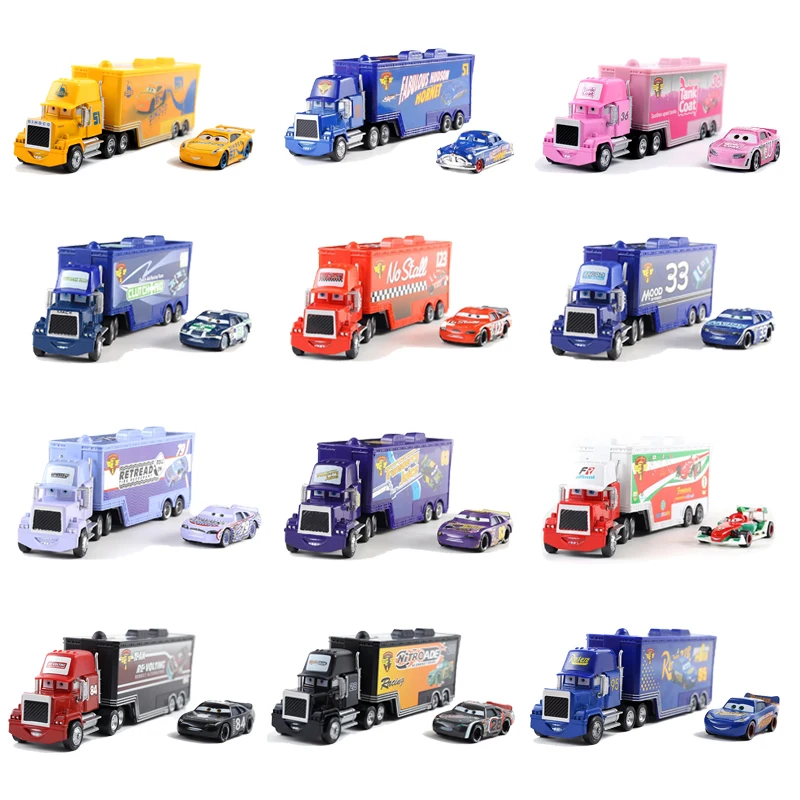 Disney Pixar Cars 3 Diecast Metal Lightning Mcqueen Mack Uncle Disney Cartoon Figures Model Toys Veicoli Regalo Di Compleanno Per Bambini