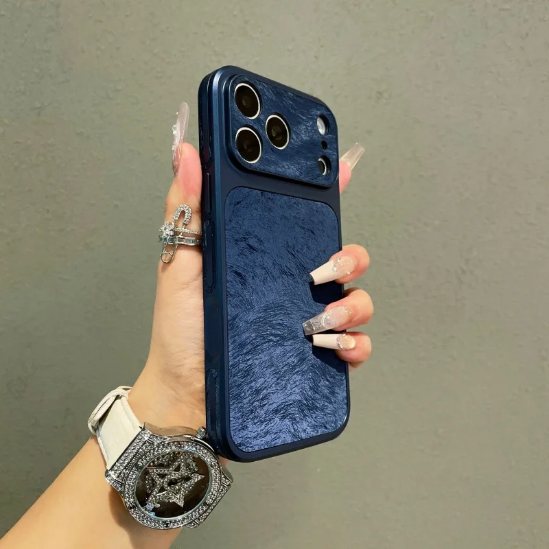 Elegant Frosted Velvet Texture Shockproof Phone Case with Full Bumper Protection