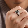Retro Exaggeration Big Eyes Art Man Ring Fashion Personality Open Adjustable  Ring For Women Accessories 1