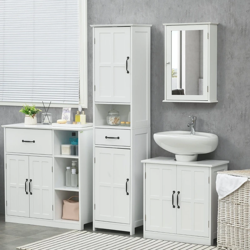 Pedestal Sink Storage Cabinet, Under Sink Cabinet With Double