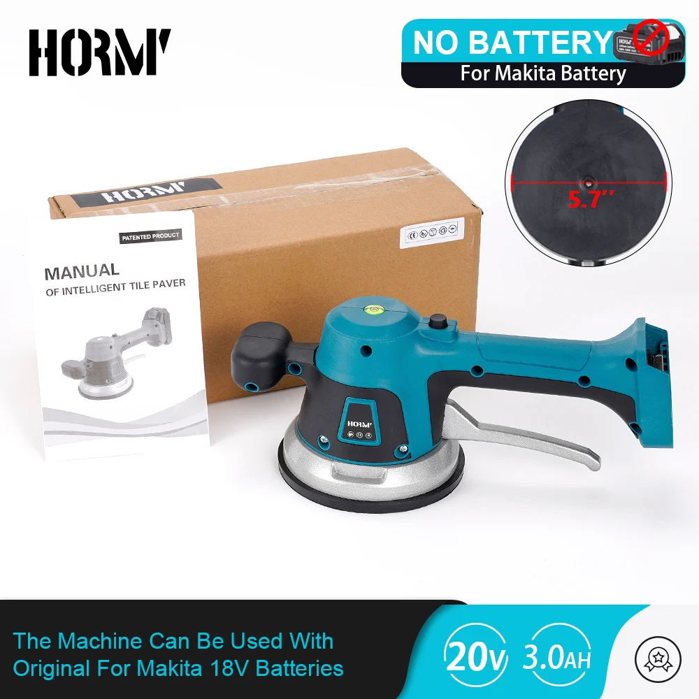 Hormy 20V Wireless Tiler Vibratore Ventosa Piastrellatrice Automatica Pavimento Vibratore Livellamento Piastrelle A Parete Utensile Elettrico Per Maki