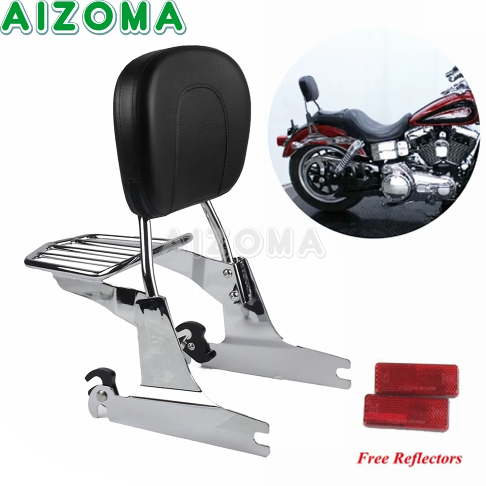 

Плоский багажник для мотоцикла со съемной спинкой для Harley Dyna Super Wide Glide FXD FLD Street Bob Low Rider 2002-19