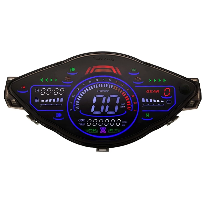 

2X Universal Motorcycle LCD Speedometer Digital Odemeter Meter Tachometer Gauge For 1,2,4 Cylinders Meter