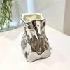 Creative Pleated Ceramic Vase Dried Flower Flower Arrangement Home Bathroom Decoration Ceramic Flower Arrangement Accessories 5