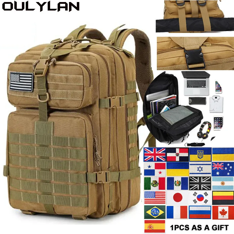 

Тактический рюкзак OULYLAN для мужчин, уличная спортивная водонепроницаемая сумка 30 л или 50 л, ранец в стиле милитари для охоты, Походов, Кемпинга