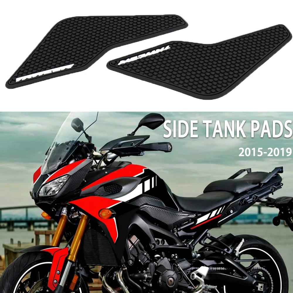 Stickers Waterproof Side Tank Pads For YAMAHA TRACER MT-09 FJ-09 Tracer 900 Black Motorcycle Stickers Anti Slip Fuel 2015-2019