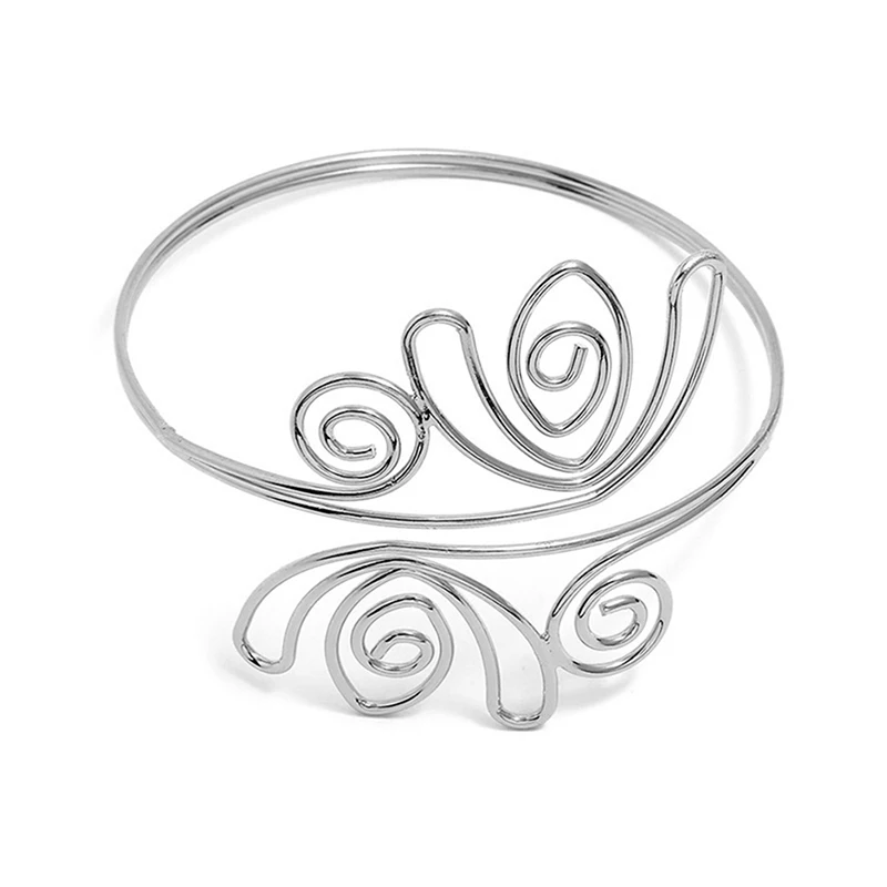 Flower Upper Arm Cuff Bracelets Bangles Armband Hollow Out Cuff Bracelets Bangle 3