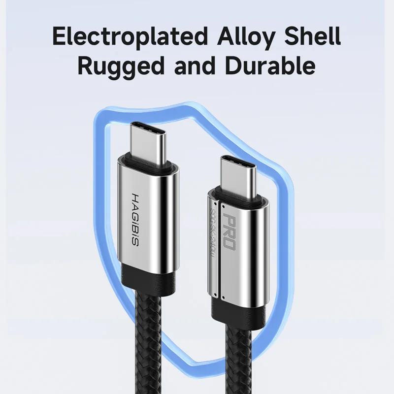 Hagibis USB C to USB C Full Function Cable Super Soft USB4 80Gbps 240W Fast Charging Cord for Thunderbolt 4/5 iPhone 17 Laptop