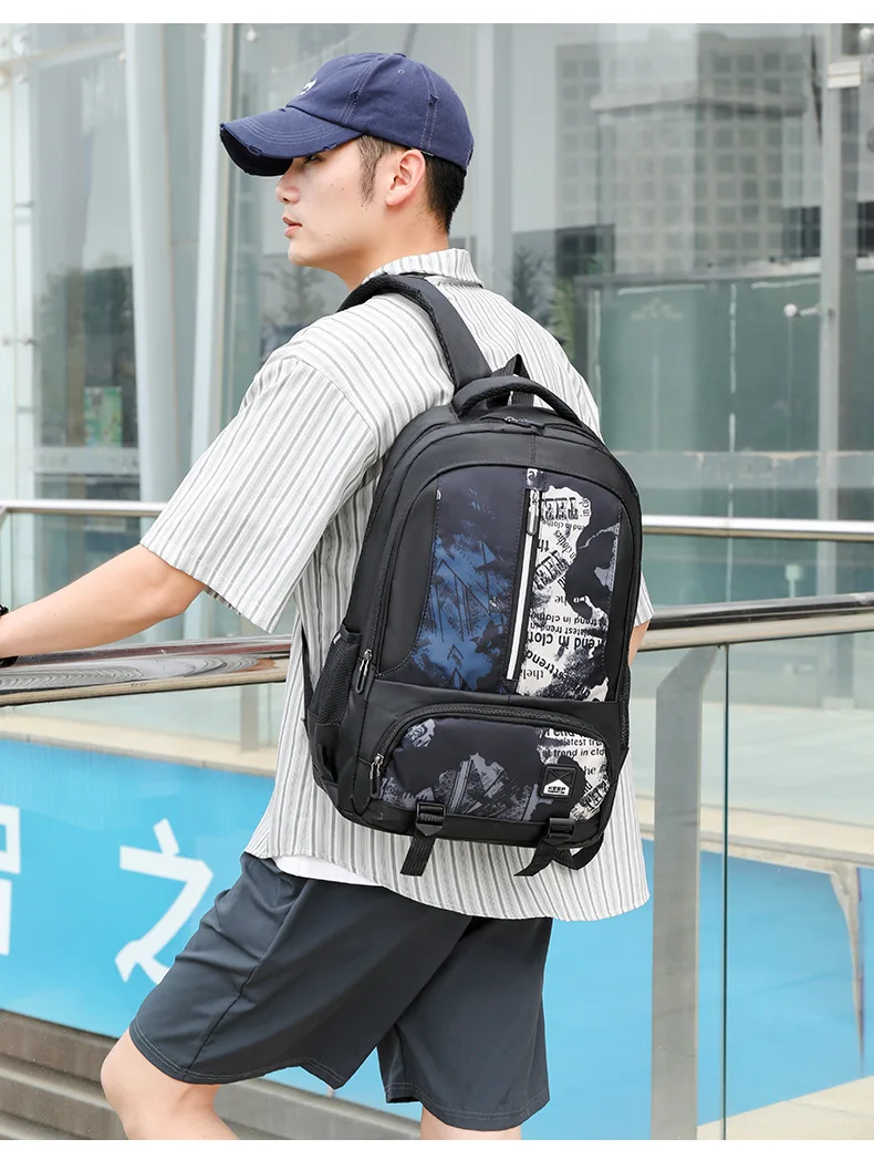 Hochwertiger, trendiger Herren-Rucksack mit großer Kapazität, lässiger Laptop-Rucksack für Damen, High-School-Mittelschüler-Paket – Detail 23