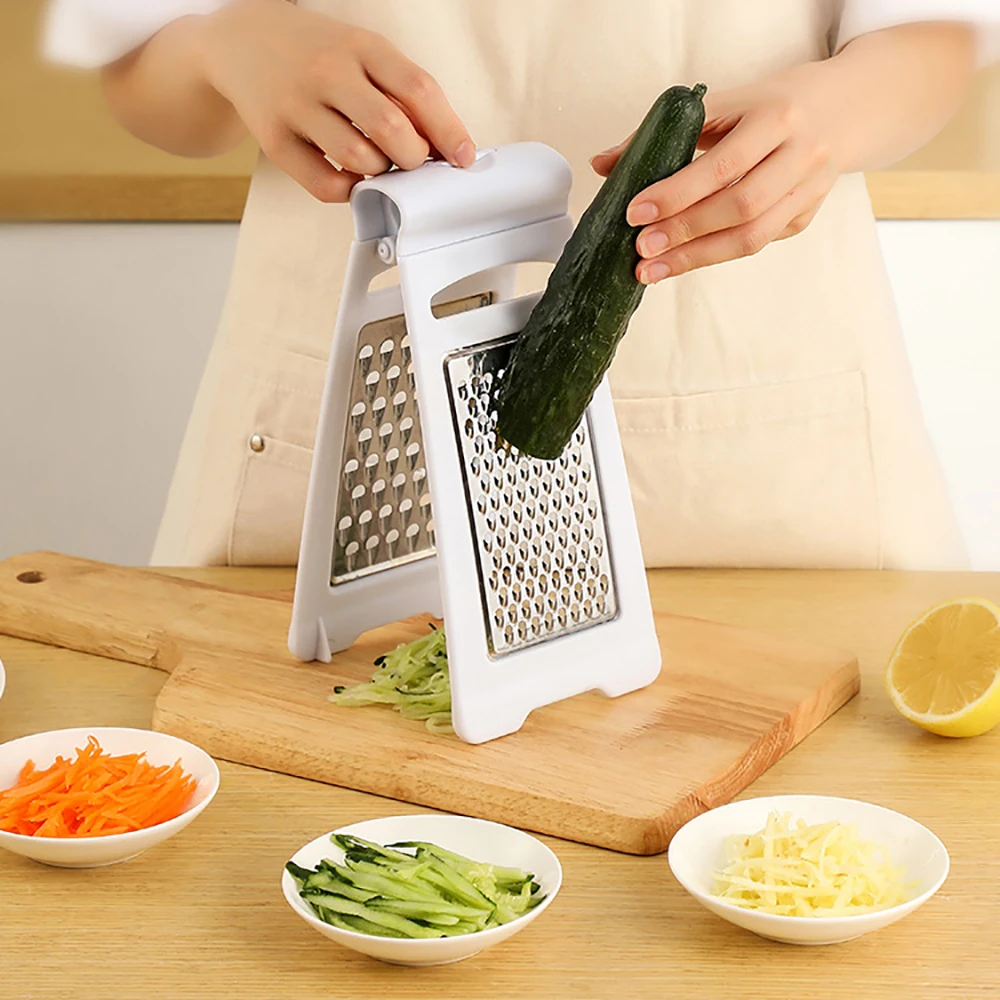  2 Pack, Cheese Box Grater & Handheld Cheese Grater Set,  Stainless steel Vegetable Slicer Food Shredder 4-Sided Convenience Gadgets  with Lemon Zester Grater With Handle, Kitchen Gadgets And Tools: Home 