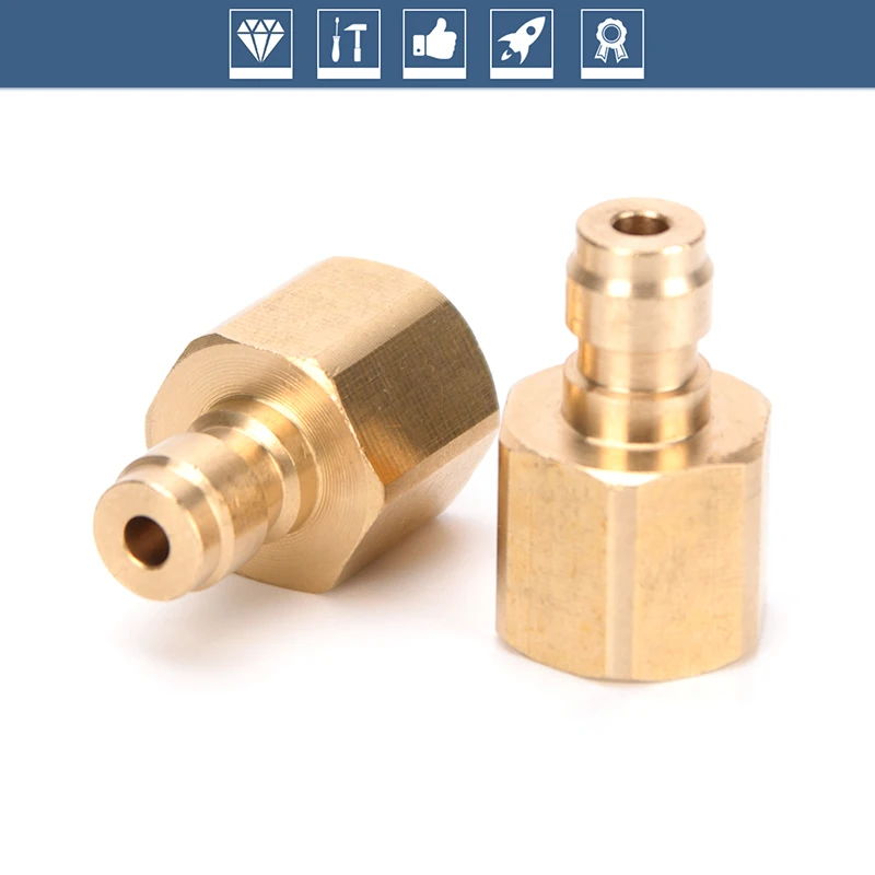 Copper Quick Coupler Connector Fittings 1/8BSPP 1/8NPT M10x1 Thread 8MM Male Plug Socket 3pcs/set
