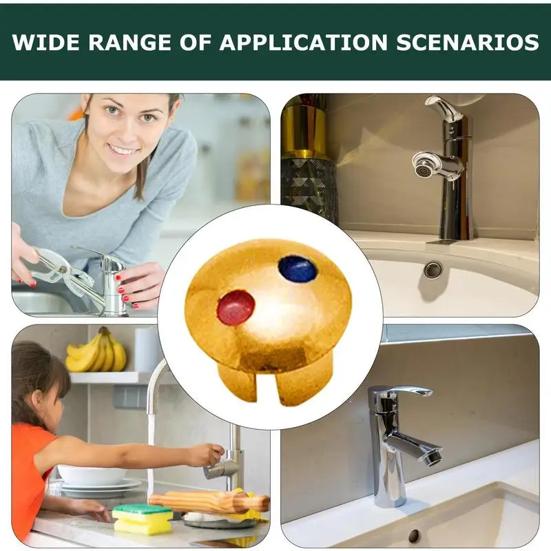 20PCS Faucet Handle Hot Cold Water Sign Hot Cold Water Indicator Kitchen Bathroom Mixer Tap Indicate Part and Label