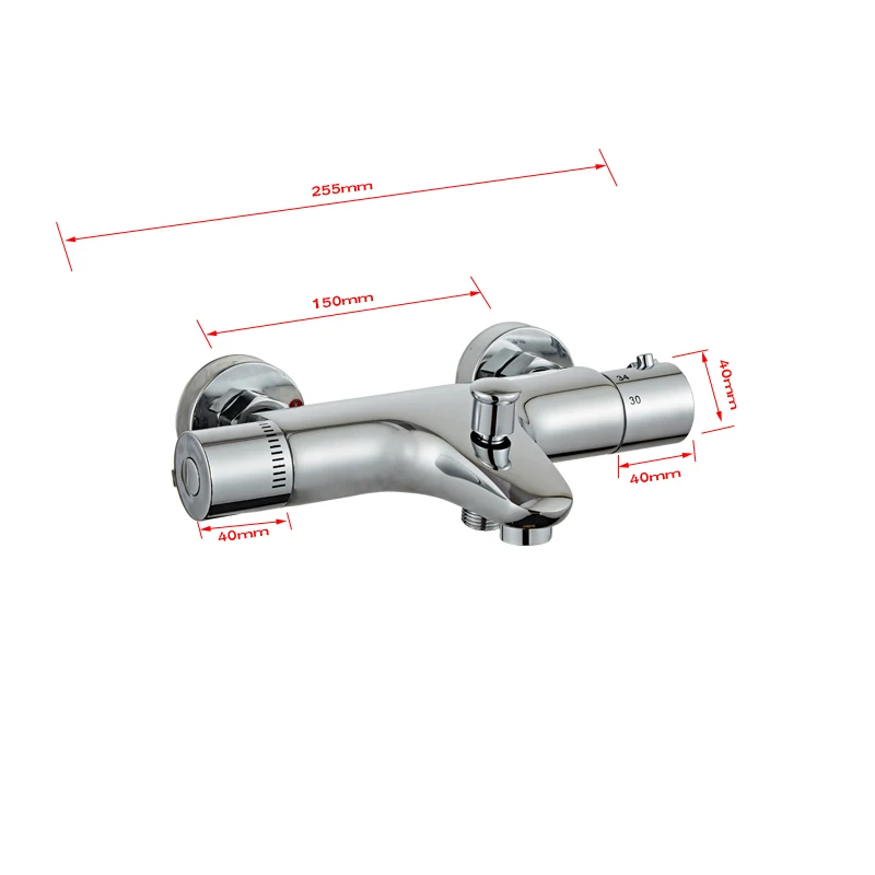 Description Picture 6 of itemThermostatic Bath Shower Control Valve Bottom Faucet Wall Mounted Hot And Cold Brass Bathroom Mixer Bathtub Tap Shower Mixer Tap