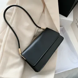 Luxury Brand Fashion Design Women's Crossbody and Shoulder Bag in Solid Color (Black - B - 24x8x13cm)