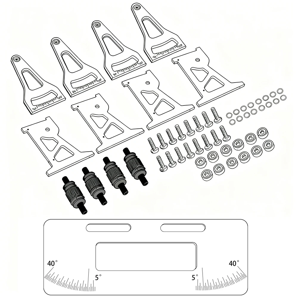 Châssis de course en alliage d'aluminium pour voiture RC drift 1/24 LOSI Micro-B 1/28, monté sur une voiture