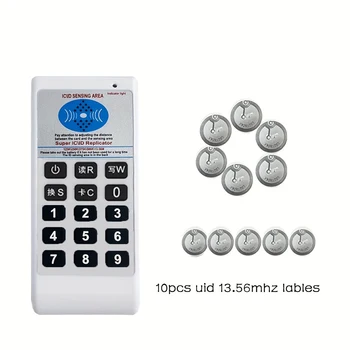 Uid 라벨 리더기가 있는 휴대용 RFID 복사기, 125khz T5577 라이터, 13.56mhz Uid 라벨 종이 카드, 키 클론 프로그래머 복사기