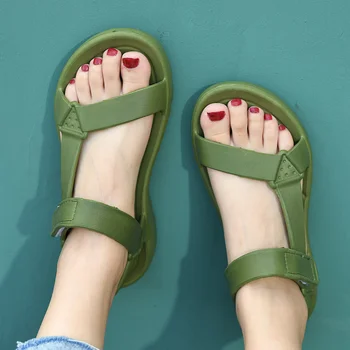Womens Sandals Fashion Trend Anti-slip Lightweight EVA Flat Sandals for Women Outdoor Beach Shoes Comfortable Wear-resistant 1