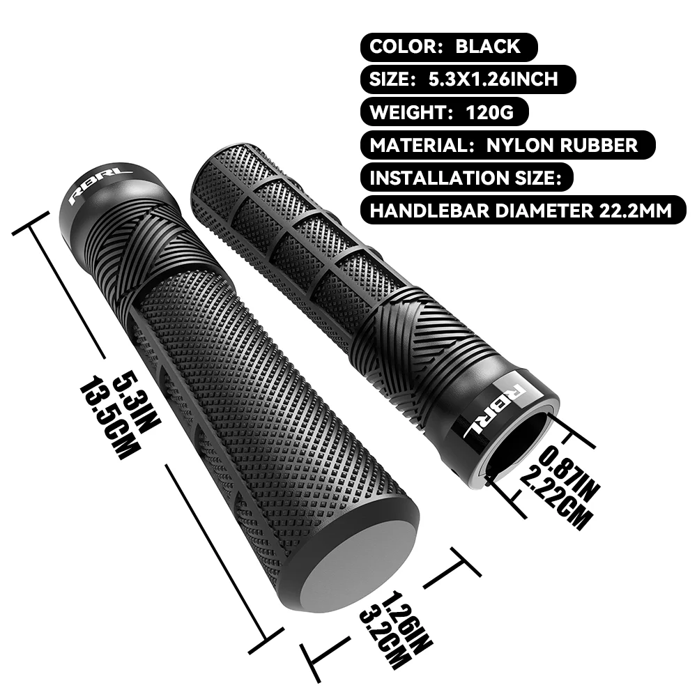 RBRL Anti-Slip Shockproof Bicycle Handlebar Grips for Comfort and Control