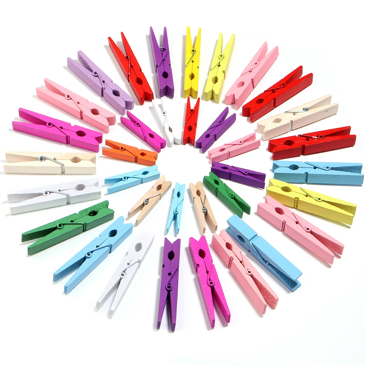 20-50Pcs/lot Colored Wooden Clips Multi-size Wood Clamps Multi-use Home Supplies DIY Book Photo Clip Garment Sewing Aid Clip sewing clips garment clips clothes clips
