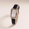 fashion rectangle dial quartz women leather watch 5