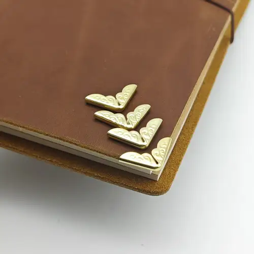 Notebook Metal-Edge Protection Bronze Decoration and TN Elastic Rubber Band for Protection Diary Accessories - Image 5