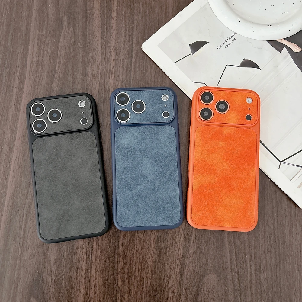 Luxury Leather Matte Phone Soft Case - Shockproof Back Cover