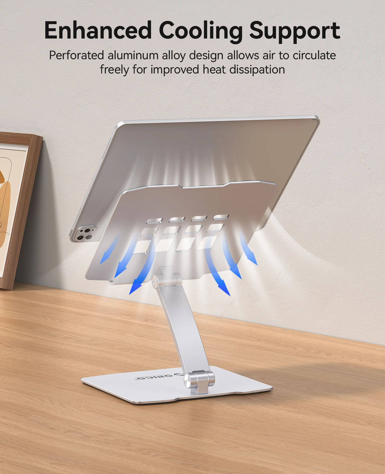 ORICO FB1 조정 가능한 알루미늄 태블릿 스탠드 접이식 휴대폰 홀더 최대 12.9인치 iPad 태블릿용 멀티 앵글 데스크탑 라이저