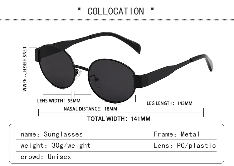 Damen-Sonnenbrille im alten Geldstil mit ovalem Rahmen, Retro-Mode-Sonnenbrille, stilvolle Metallbrille – Detail 3