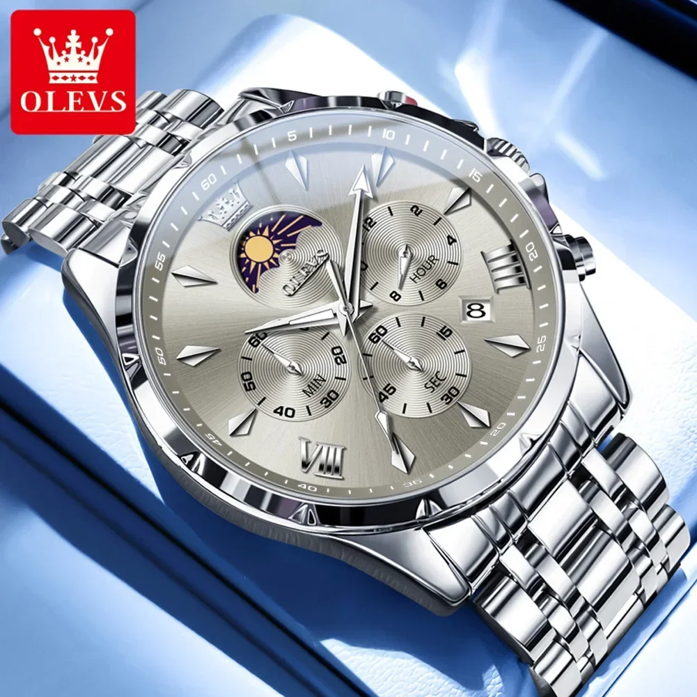 ساعة OLEVS Top للرجال ساعة كوارتز أصلية متعددة الو...