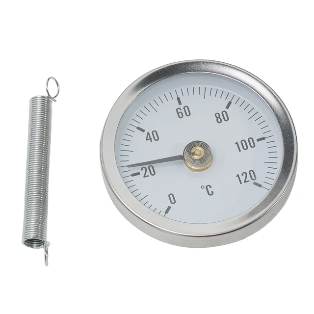 Metal Thermometer Hot Water Pipe Thermometer 0-120c Heating 63mm