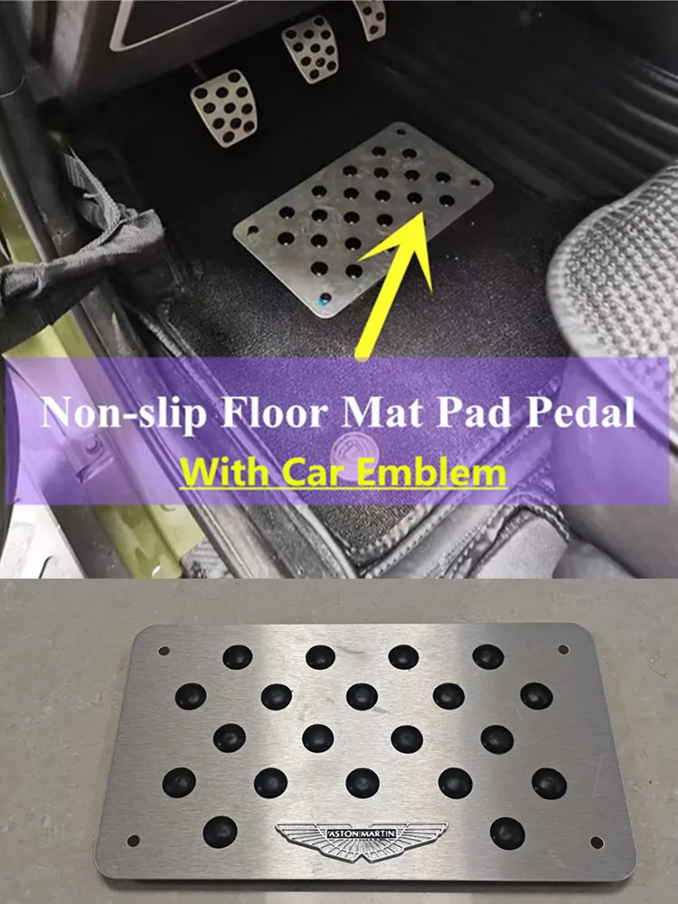 Автомобильный металлический Противоскользящий коврик, накладная пластина для Aston Martin AMR DB9 DBX DB11 скоростные V8 VANTAGE VANQUISH, аксессуары