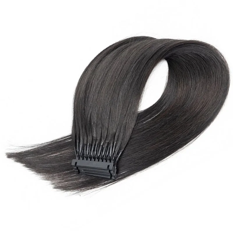 Straight 6D Human Hair Extension 2nd Generation Blonde Hairpeice 5 Rows 20pcs/Set Invisible Tiny Loop For Salon Hair Extension