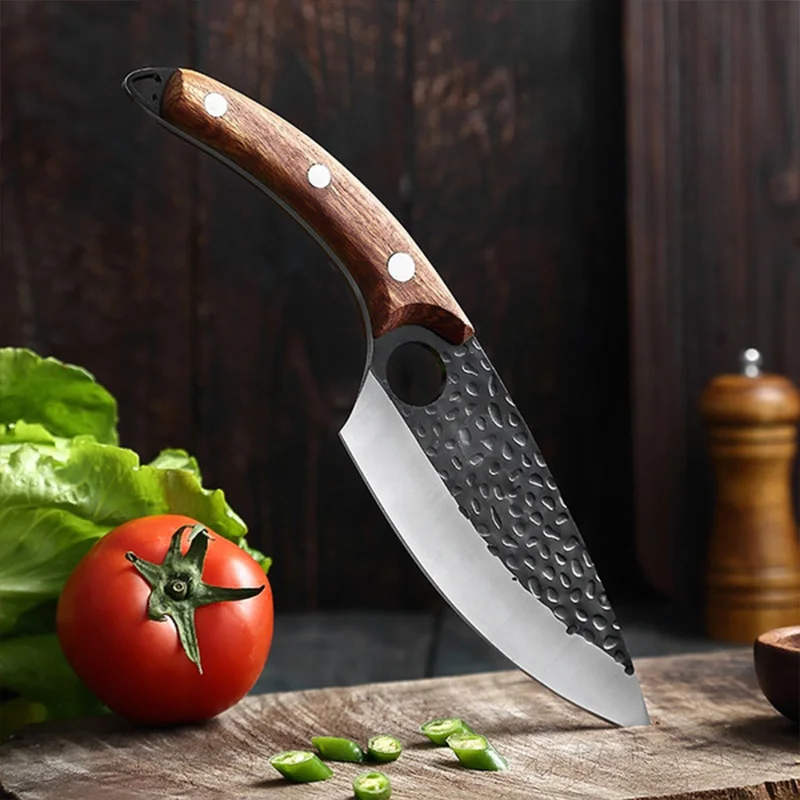 Huusk Knives, Butcher Knife for Meat Cutting, Hand Forged Meat Cleaver  Knife, Japanese Knife High Carbon Steel Meat Cutting Knife, Outdoor Cooking