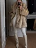 Chic Gradient Lapel Cropped Faux Fur Coat Women Fashion Long Sleeve Short Thickening Jacket Winter New Ladies Highstreet Outwear 2