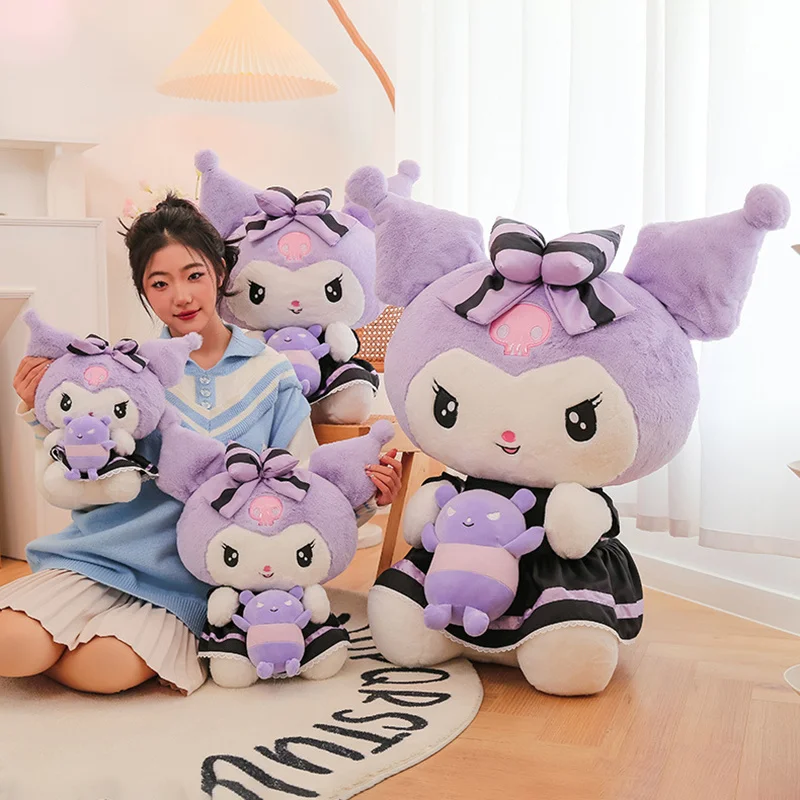 

Kawaii 35-60 см Sanrio Kuromi Mymelody плюшевые мягкие куклы мультфильм Диван Подушка темная готика кружевная игрушка для девочки подарок на день рождения