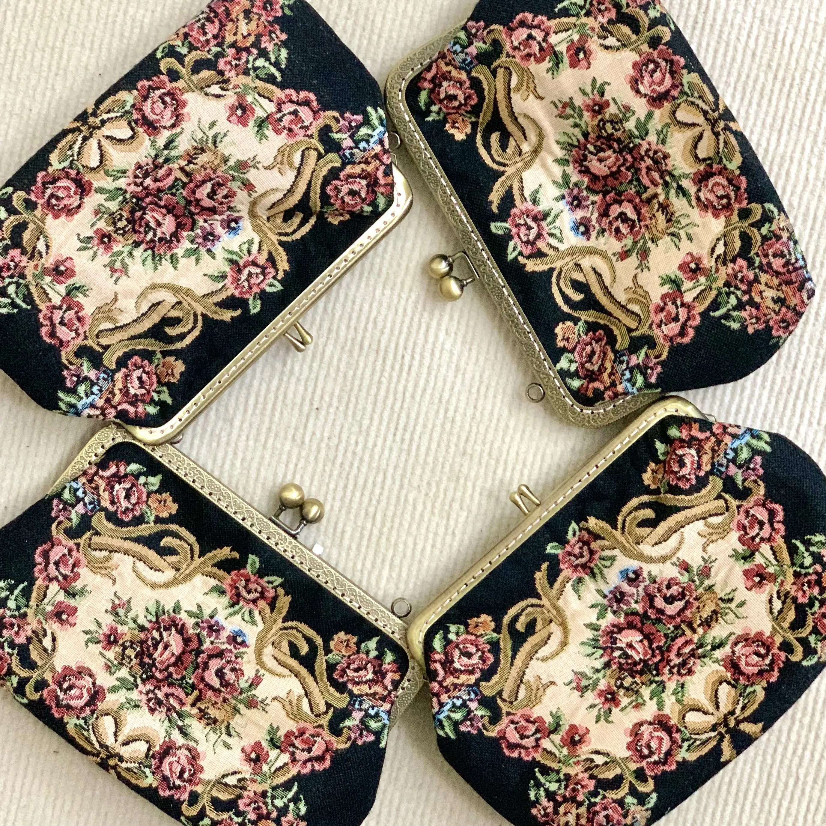 バッグ antique Petit Point bag 1930s Art Deco Petit Point Purse, 30s Needlepoint Tapestry