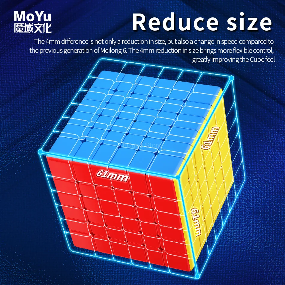 MOYU-Cube Magique de Vitesse Magnétique, Jouets Fidget Professionnels Sans Autocollant, MeiLong 6 V2 6X6